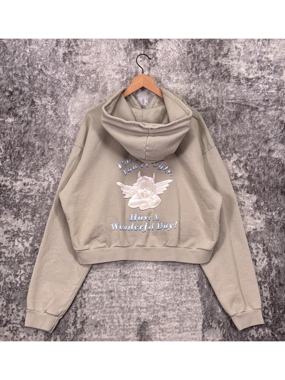 Boys Lie Sweatshirt One Size Womens Im Busy You're Ugly Cropped Hoodie